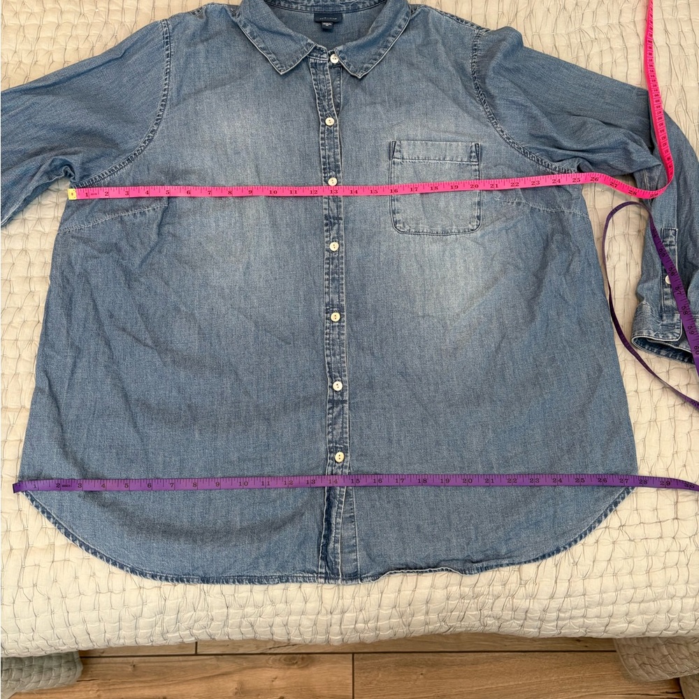 J. Jill Blue Denim Button-Up Shirt, 2X - Picture 10 of 13